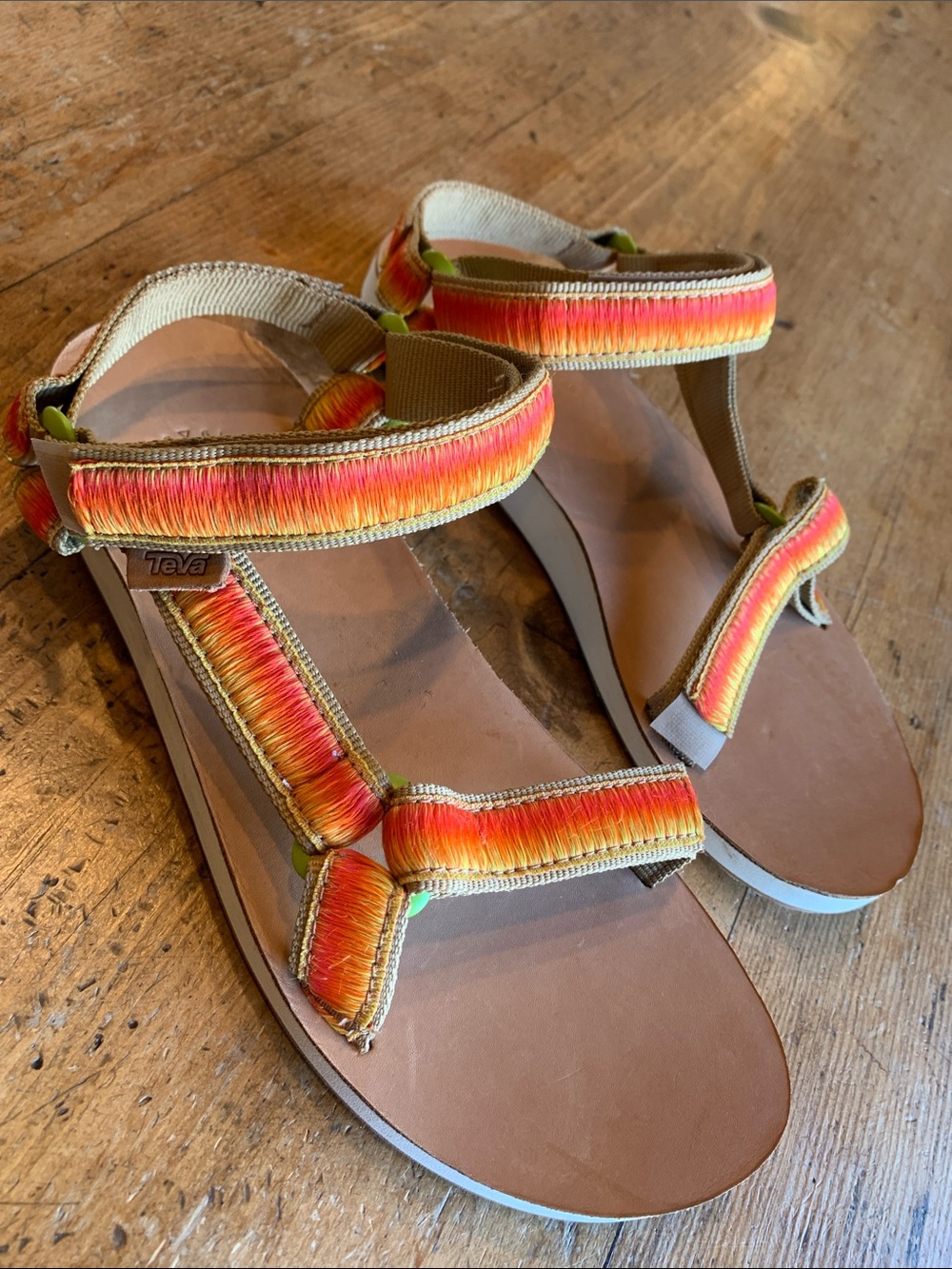 Teva Women’s Gradient Orange-Pink Strap Sandals